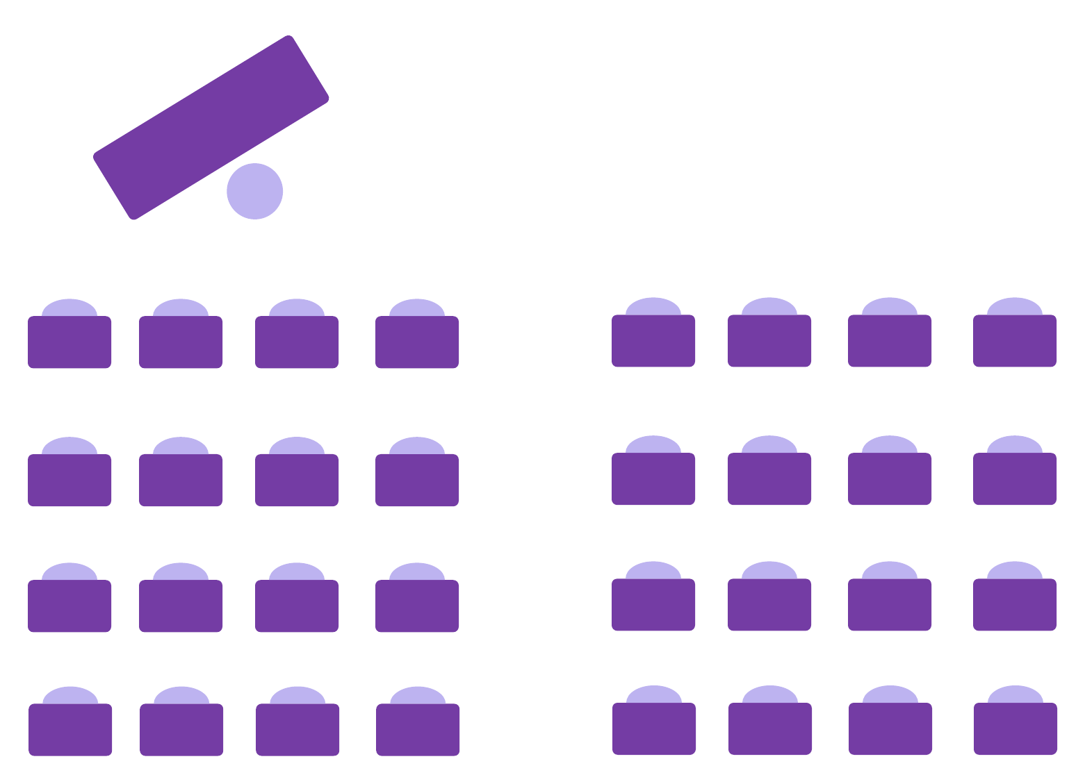 rows with aisle seating arrangement