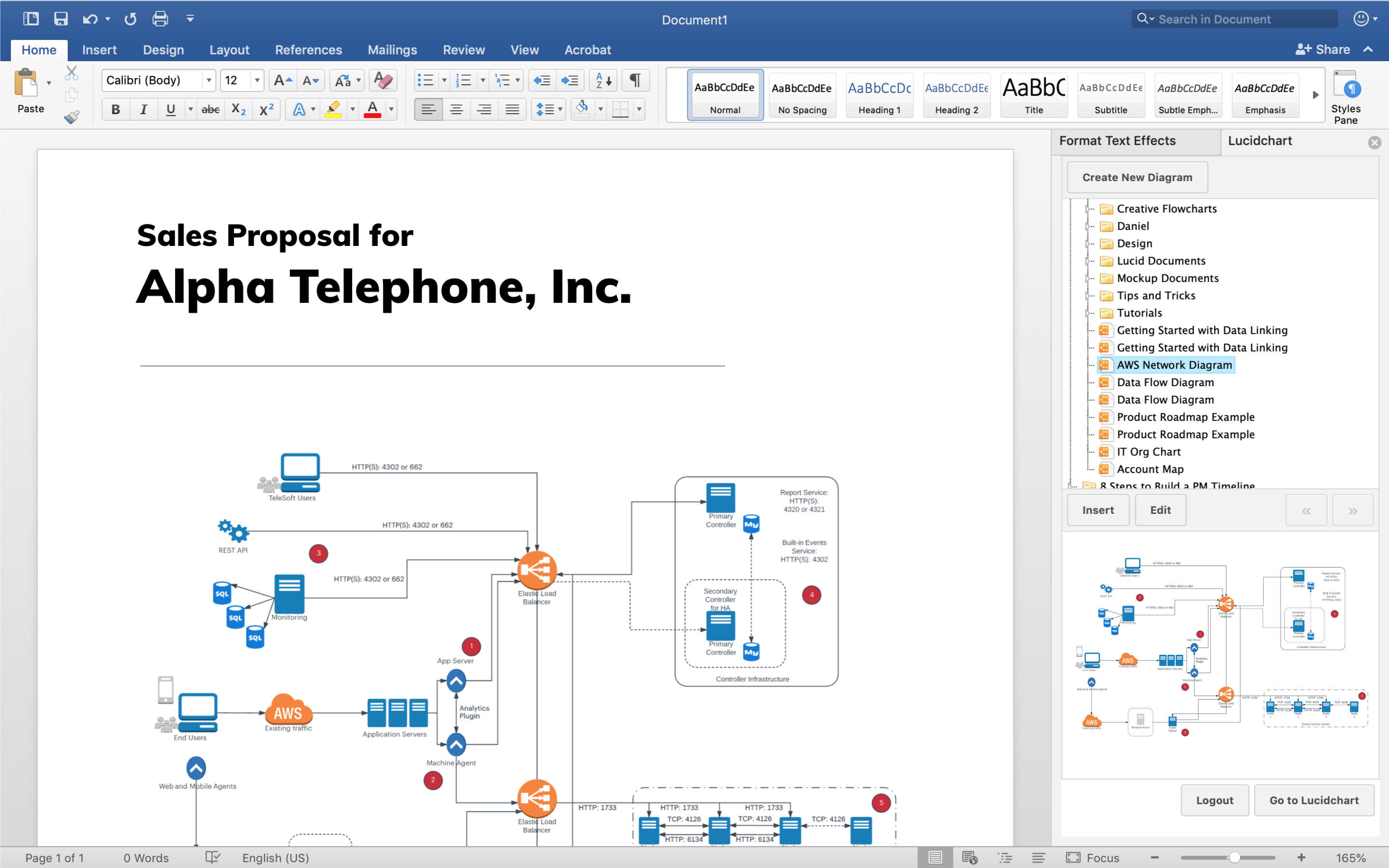 Lucidchart diagram shared in Microsoft Word