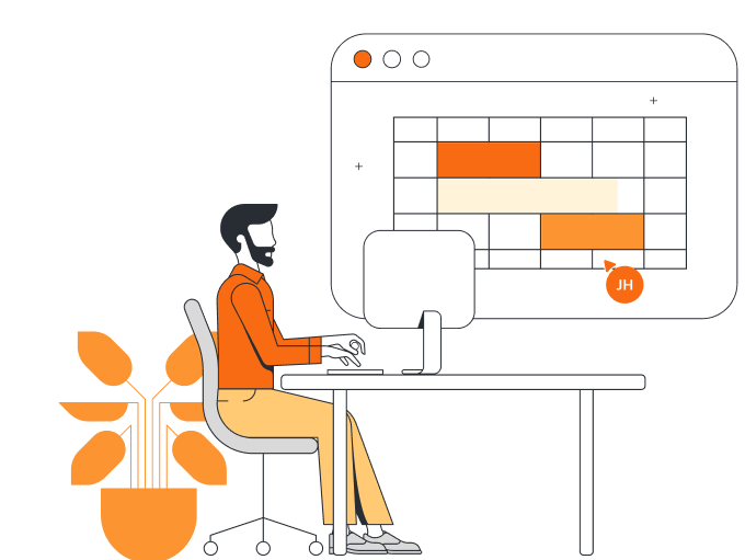 Een visuele weergave van iemand die een diagrammaker gebruikt