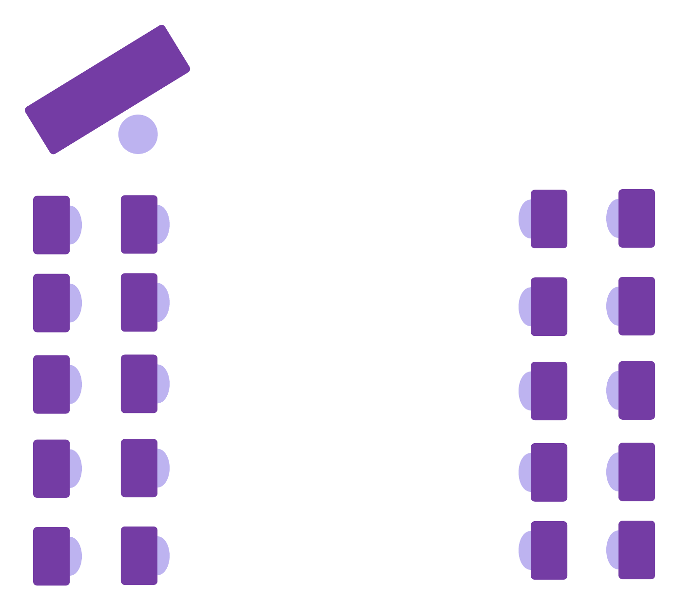 parallel rows seating arrangement