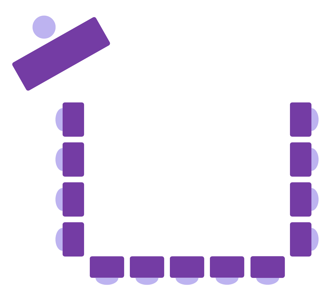 u-shape seating arrangement