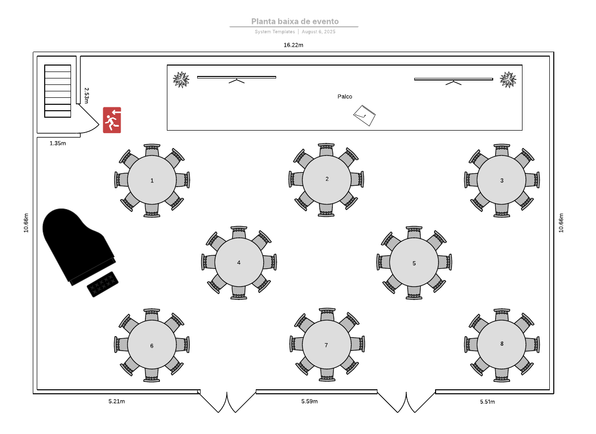 Exemplo de planta baixa de evento