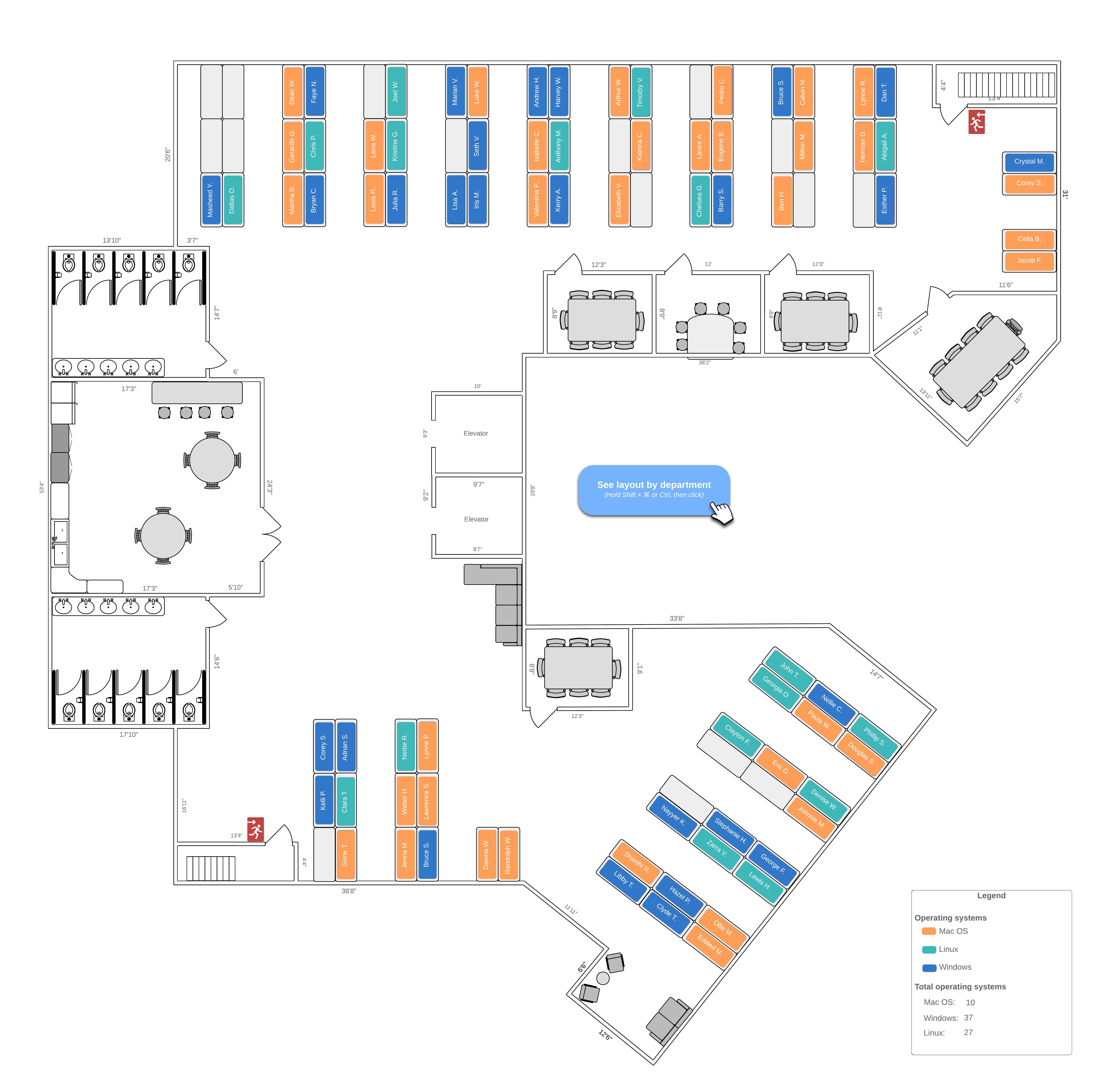 Detailed sample office layout
