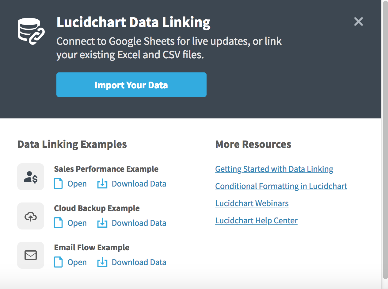 Link to your live data