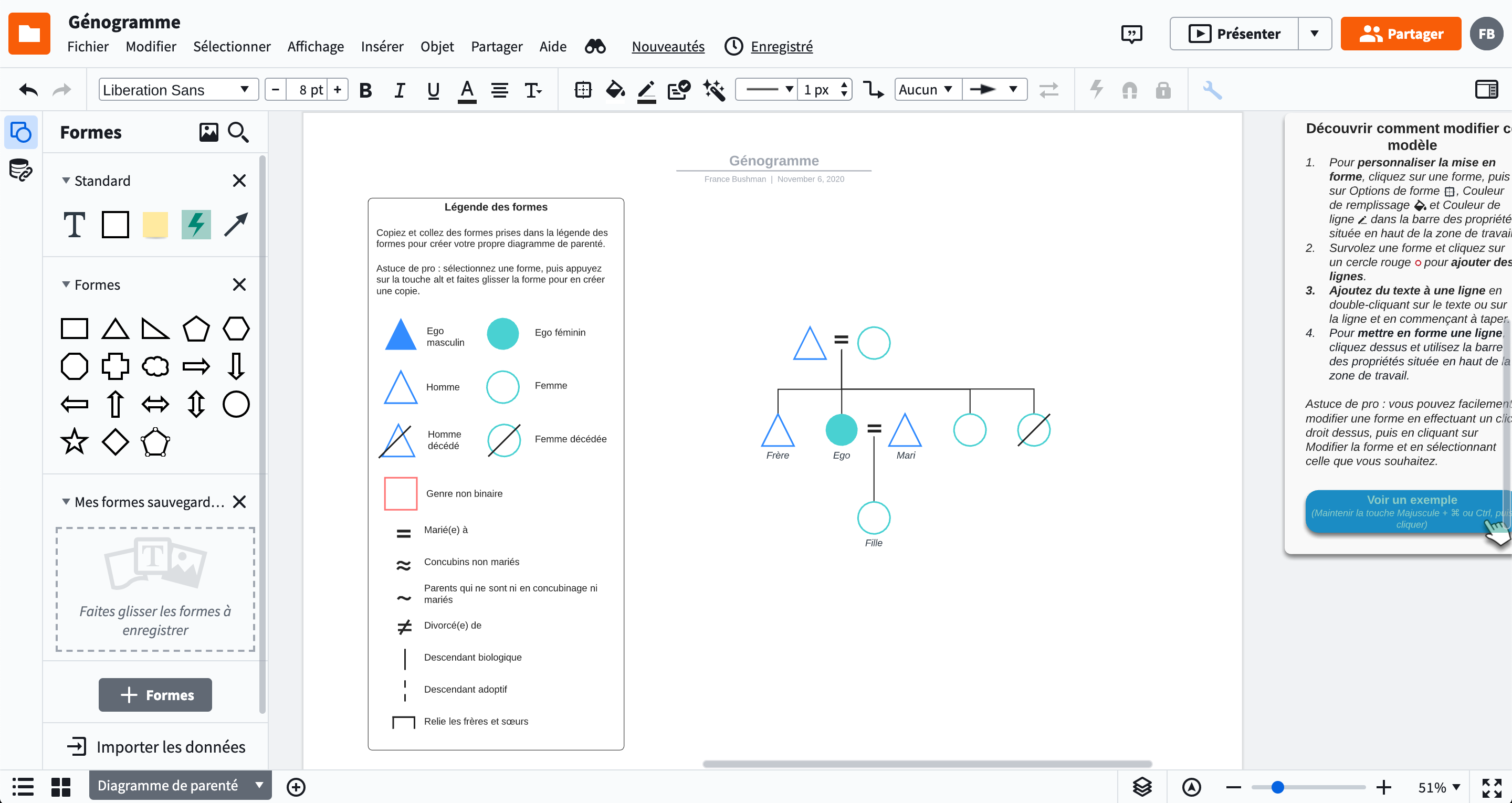 Easily visualise a person’s family relationships and history