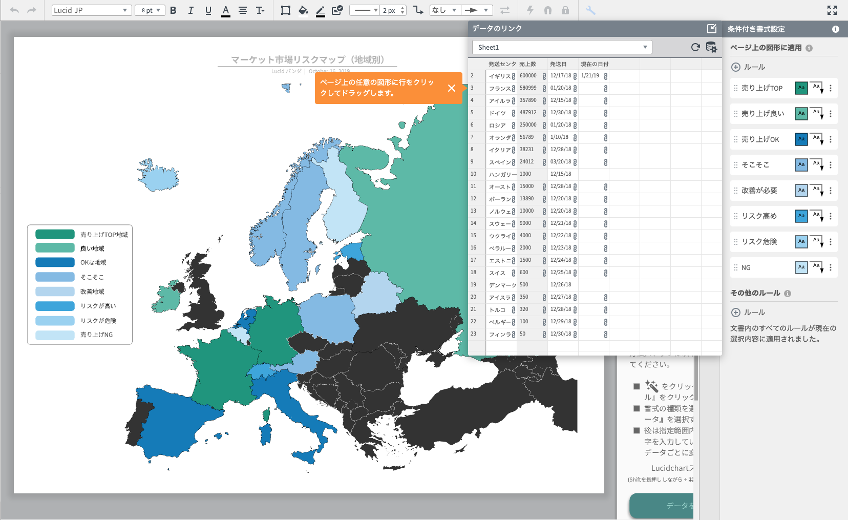 ライブデータへのリンクを維持