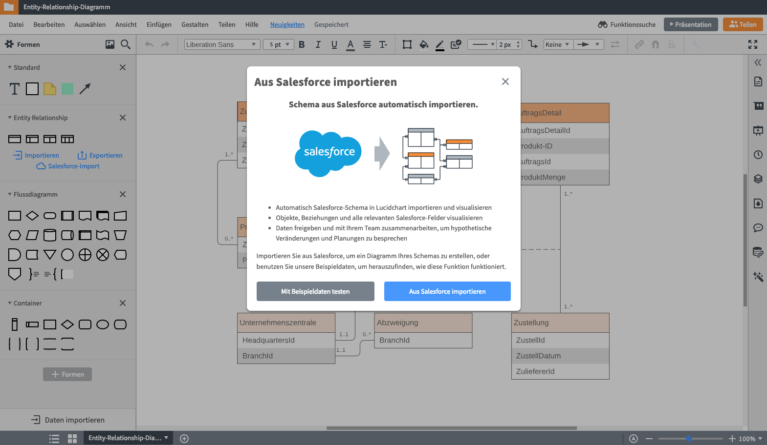Salesforce-Schema importieren