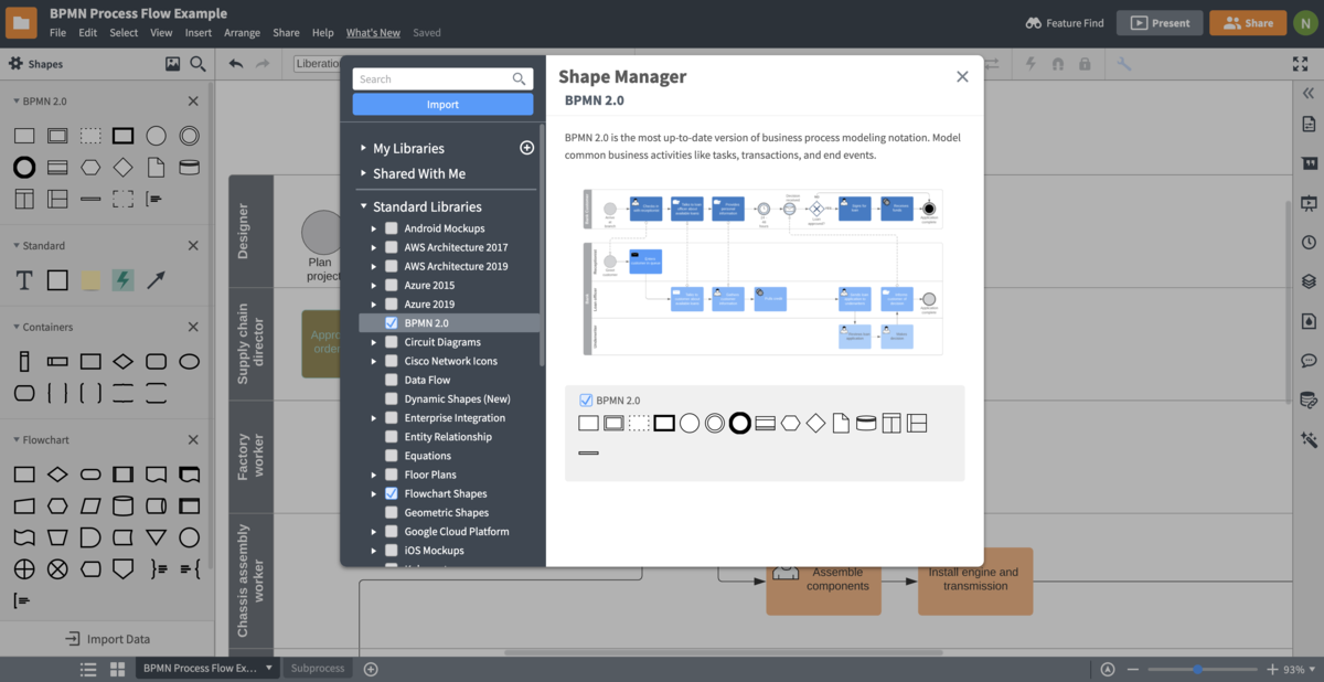 Create any diagram with our shape libraries