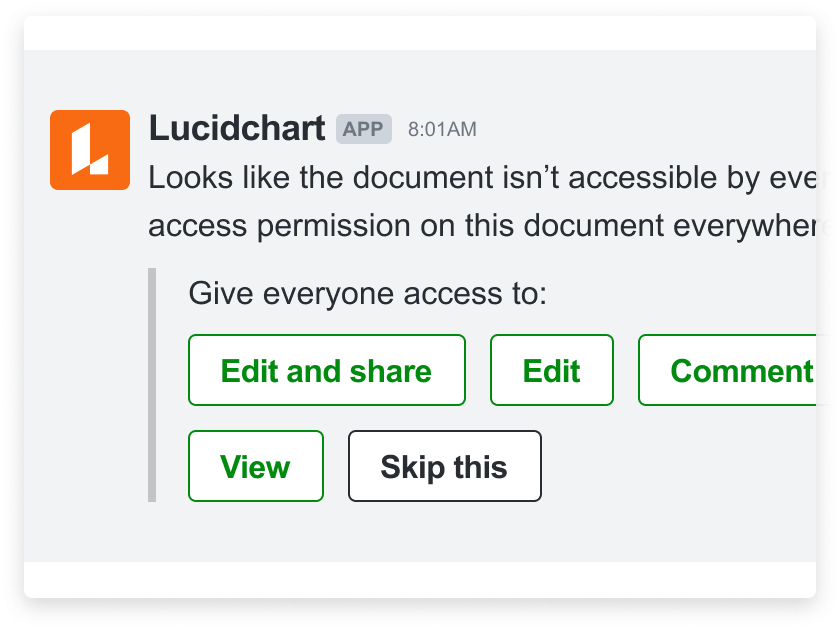 Use permissões de documentos no Slack para simplificar o compartilhamento