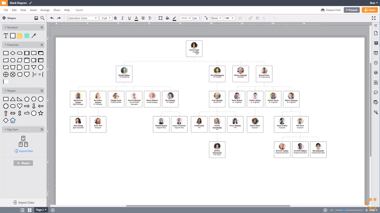 Create an organizational chart online in Lucidchart