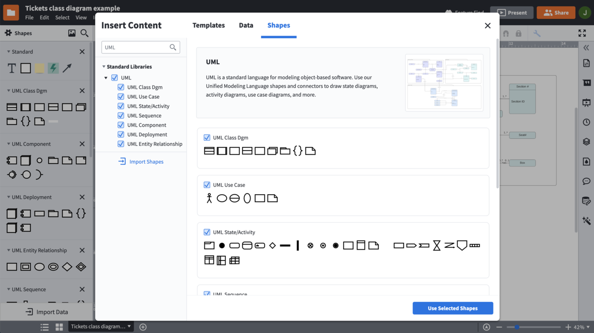 Standardize your diagrams with our UML shape libraries
