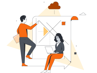 2 pessoas colaborando em gráficos do Lucidchart em qualquer lugar
