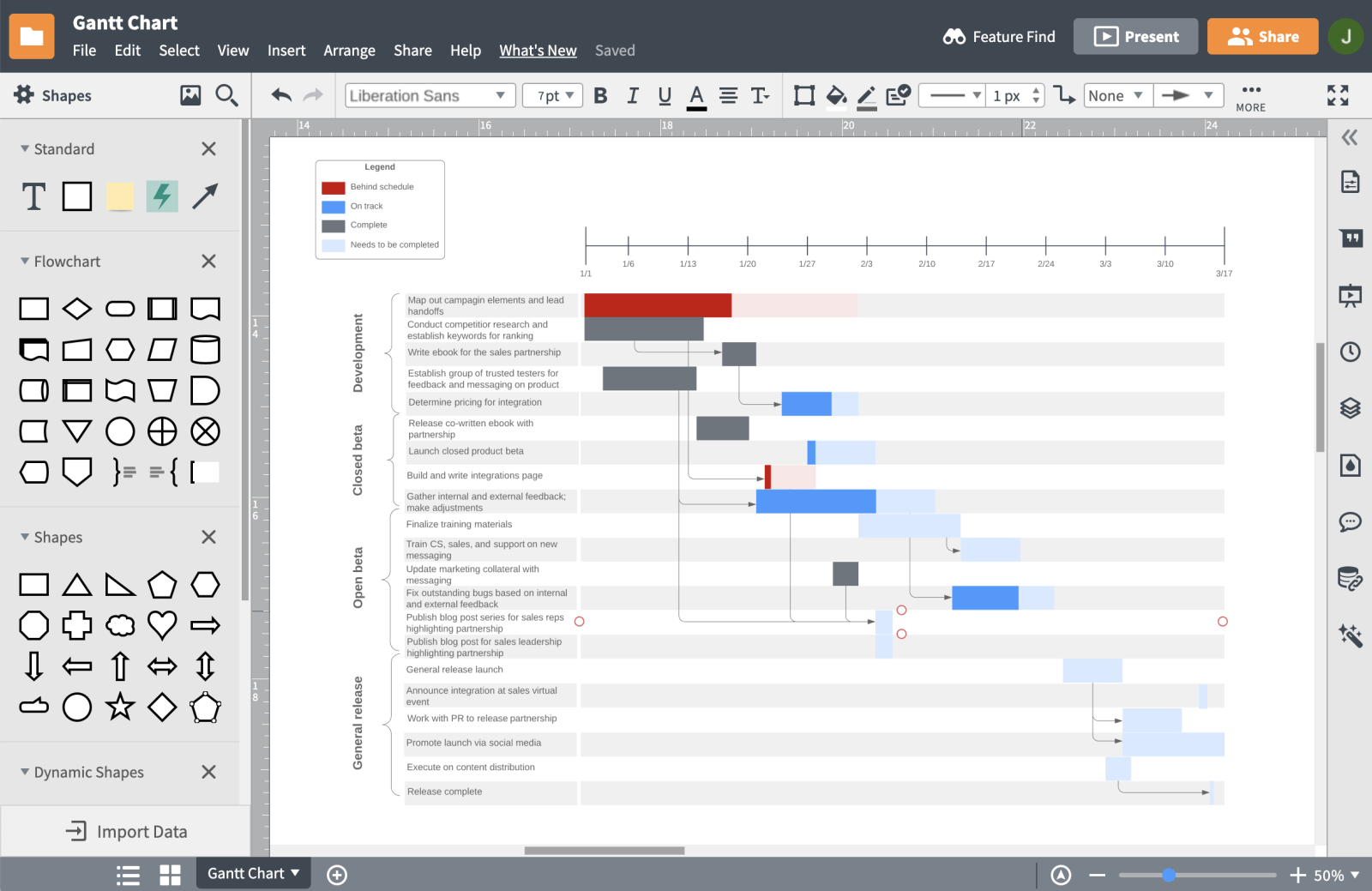 Use advanced features to streamline creation and track progress