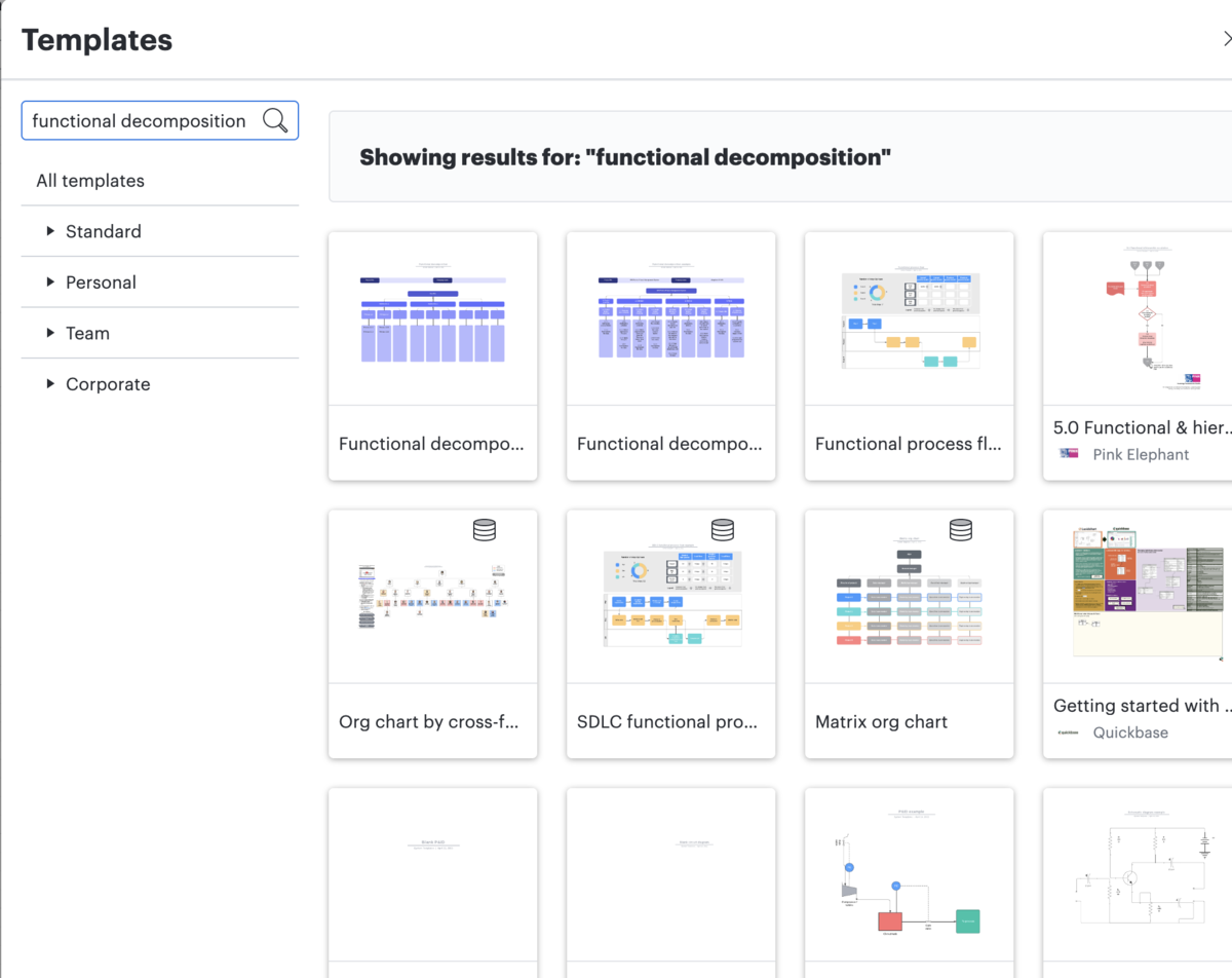 Lucidchart template search