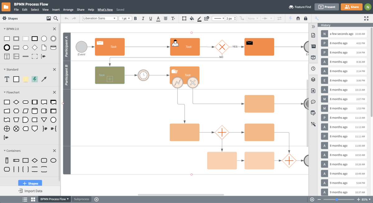 Track document changes with revision history