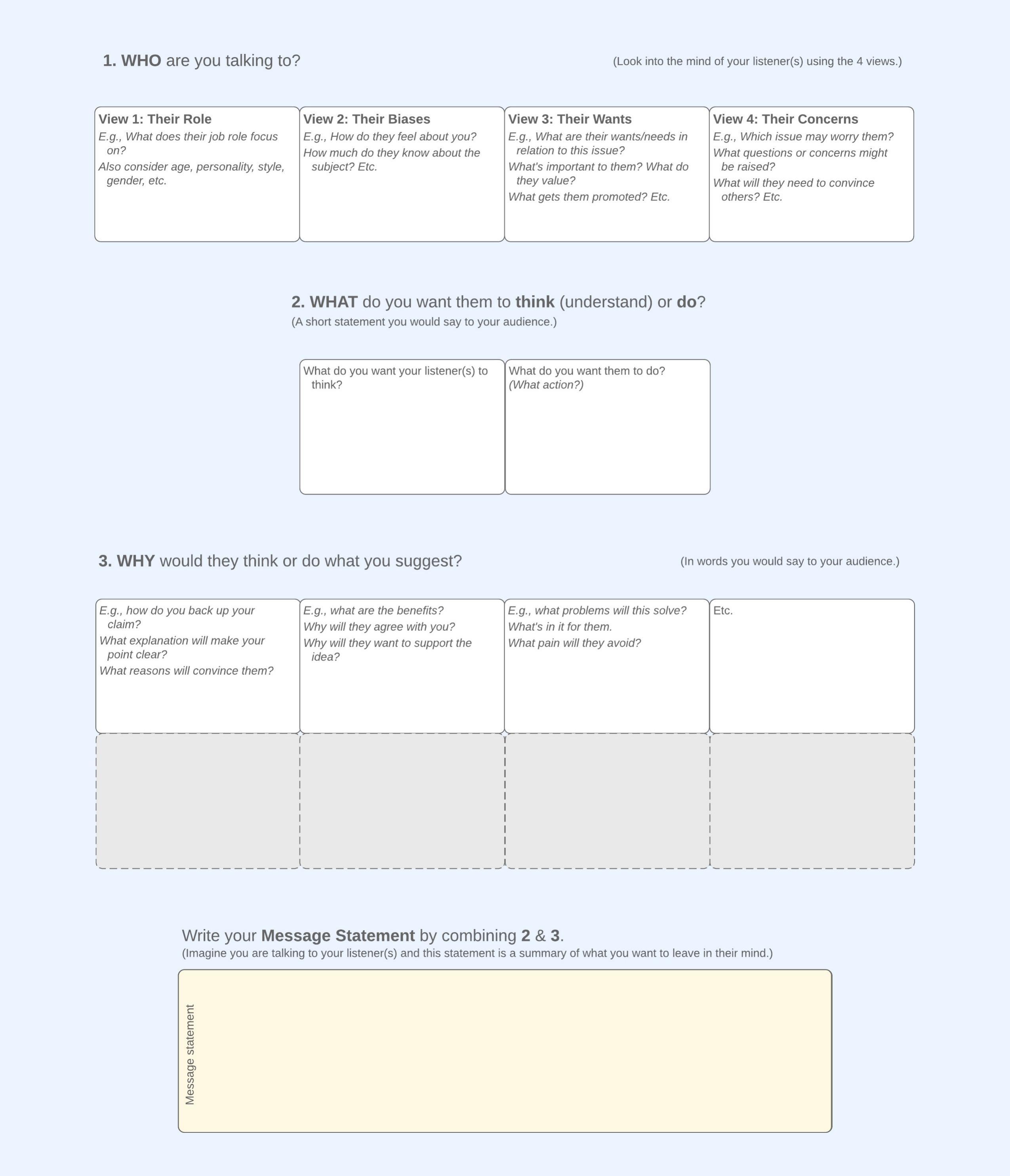 Vivid Speech Outline message statement