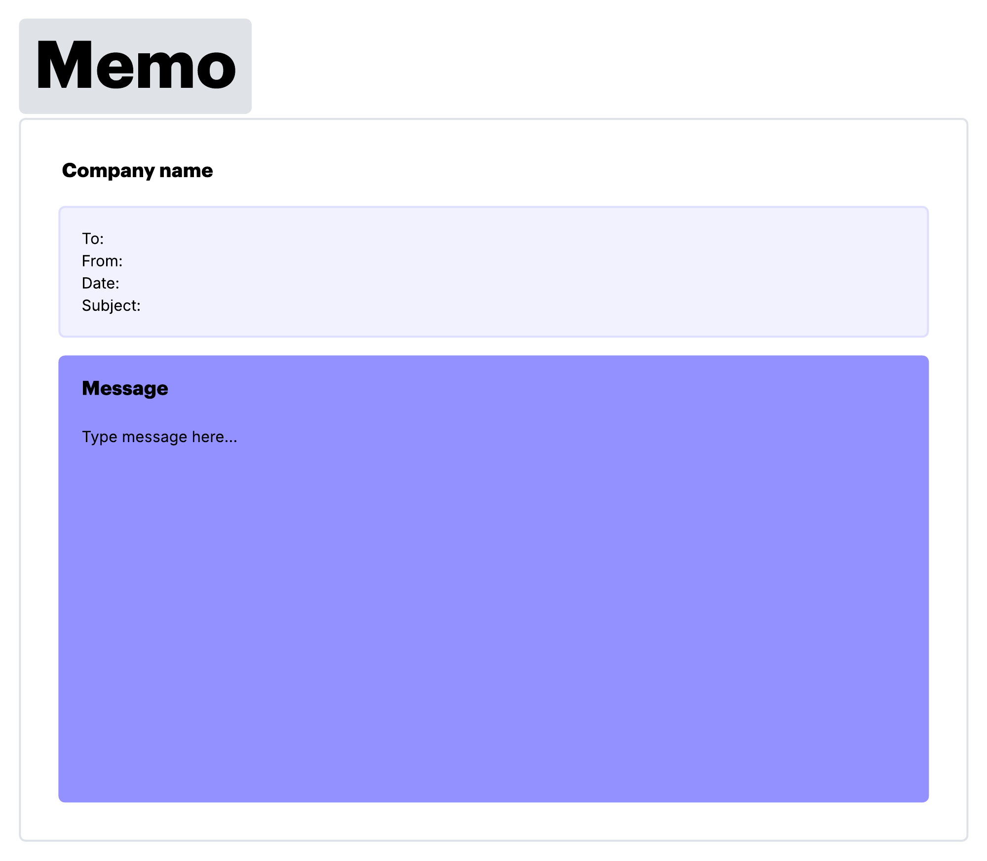 Click to open this customizable memo template in Lucid.