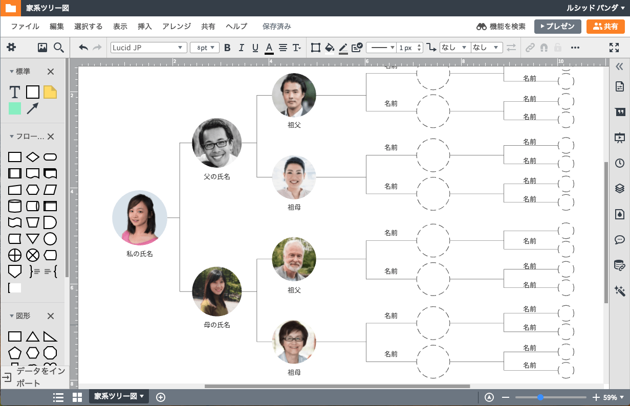 簡単操作で楽々ジェノグラム作成