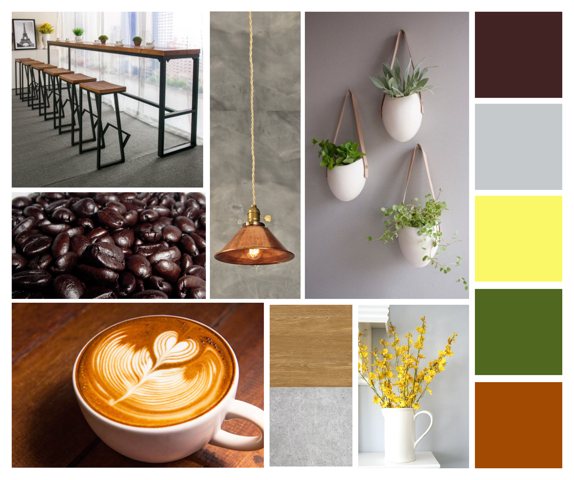 mood board example for coffee shop