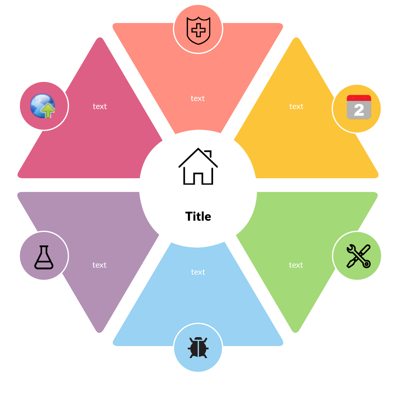 Hexagon infographic template (click on image to edit)