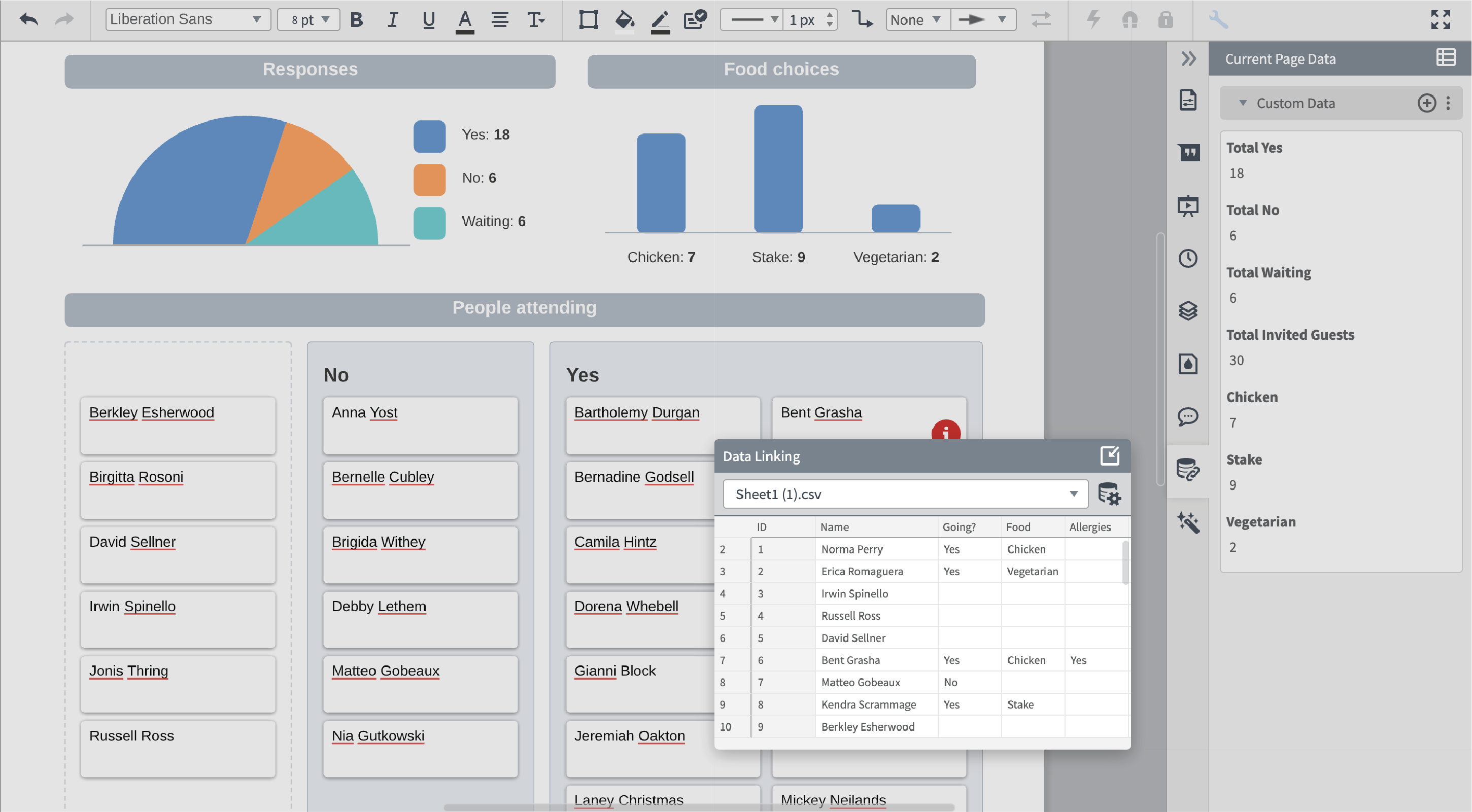 Link your live data from any spreadsheet