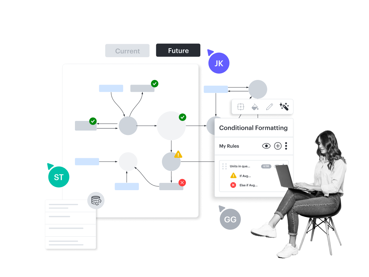 gebruiker die voorwaardelijke opmaak gebruikt
