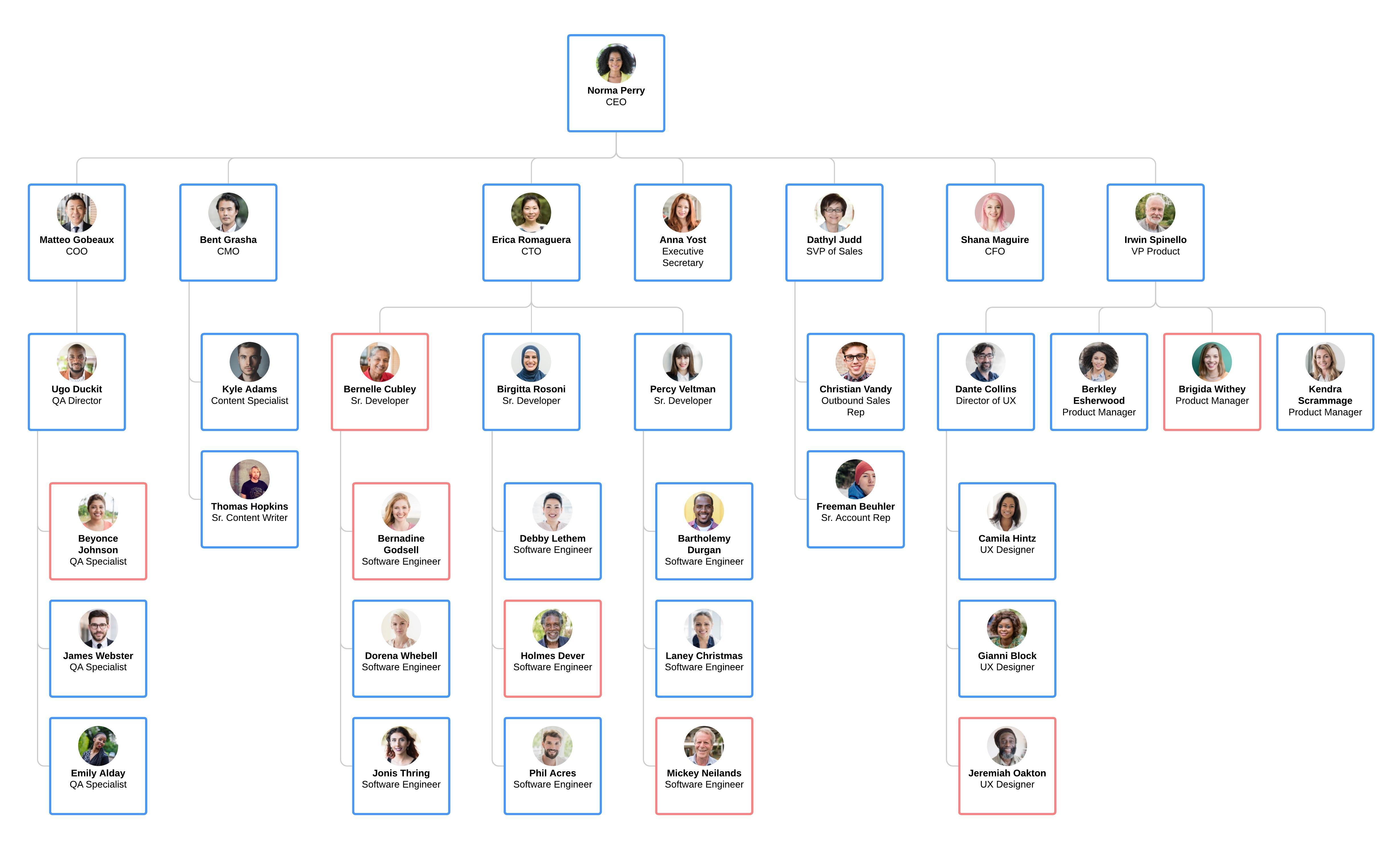 Regional Org Chart Template