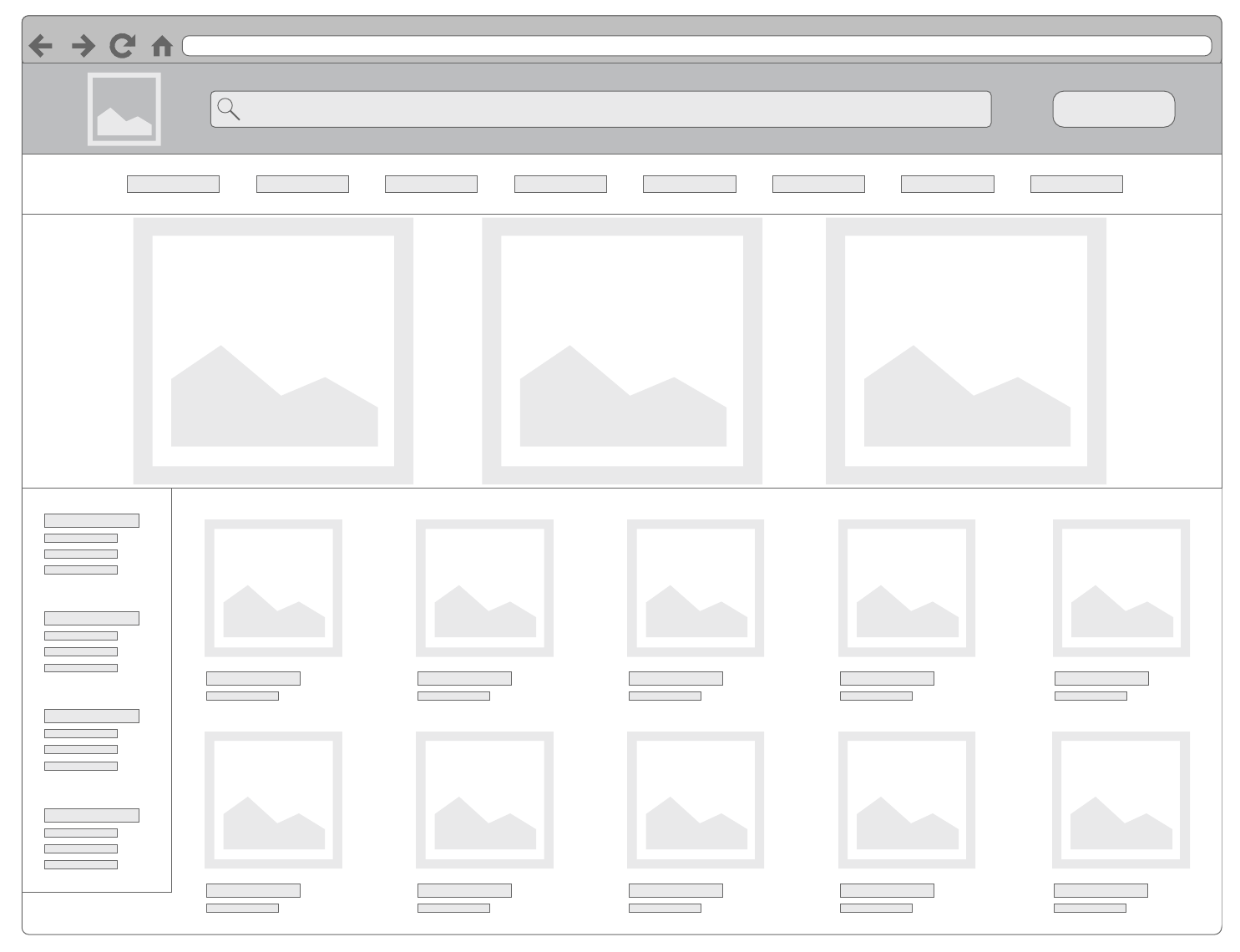 전자상거래 카테고리 페이지 기본 와이어프레임