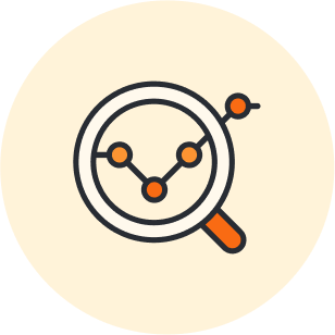Une loupe et un graphique