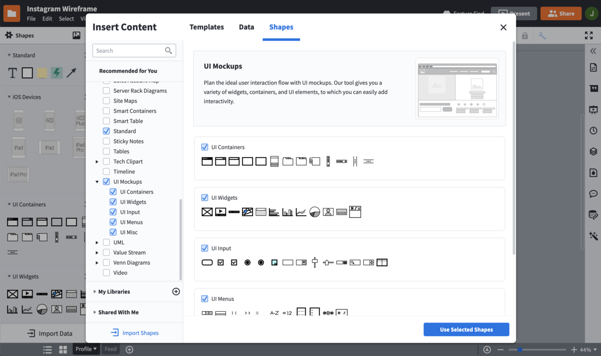 Shape libraries for every device type