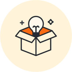 icon of an emerging lightbulb