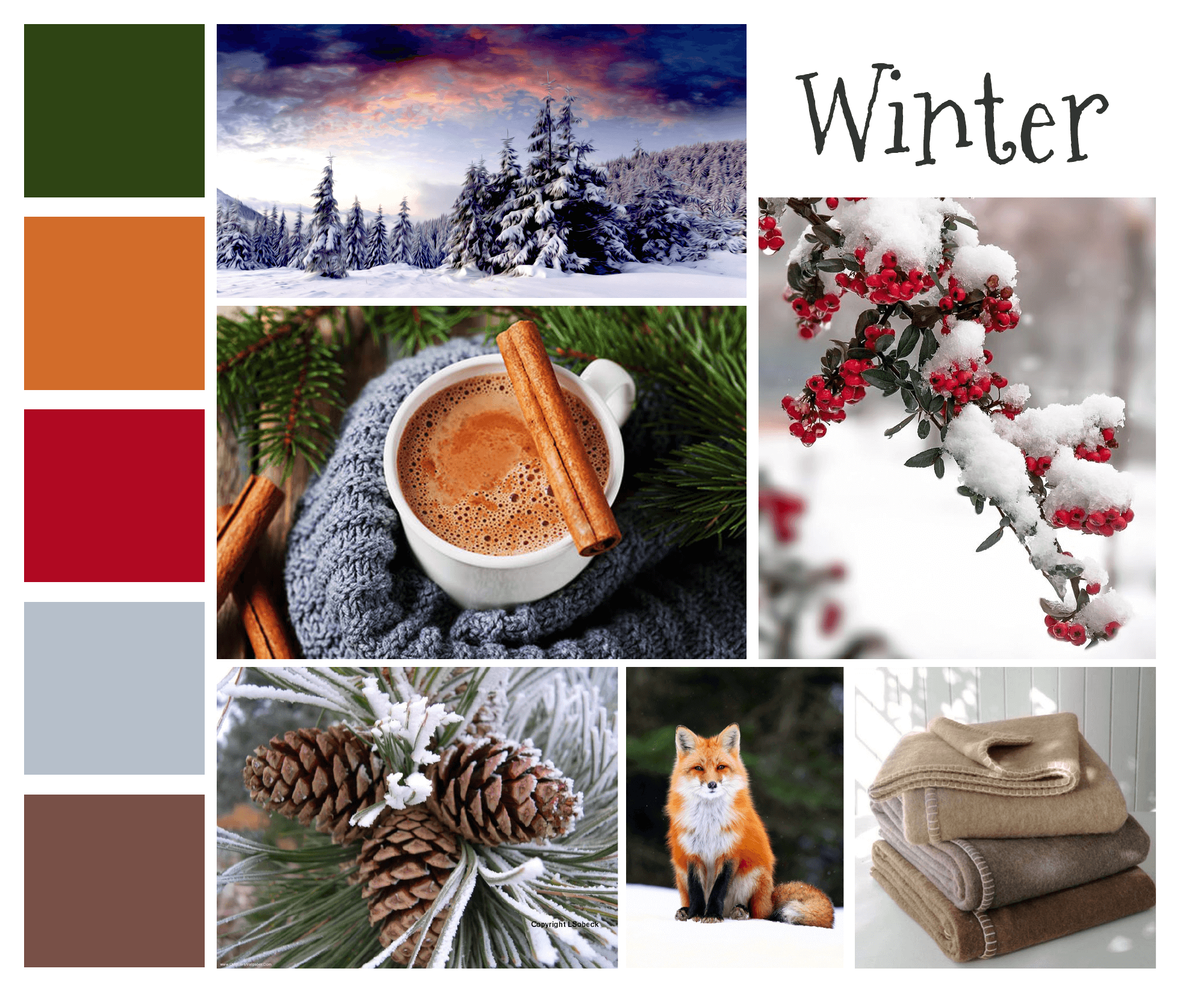 Moodboard Beispiel für den Winter