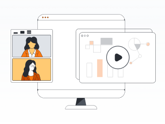 video agregado al diagrama de Gantt y 2 personas chateando en video