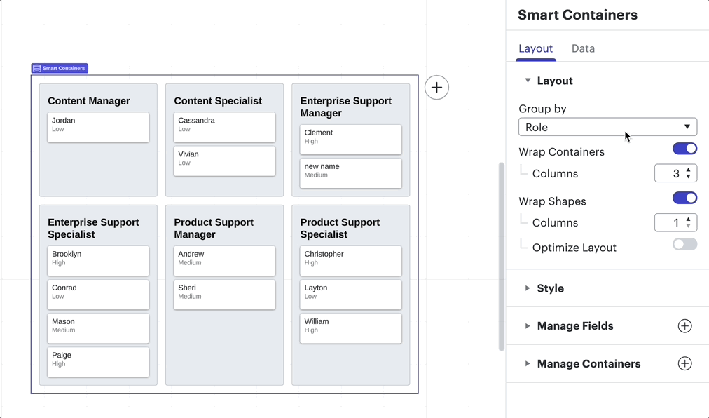 Smart Containers Change Grouping in Lucidchart
