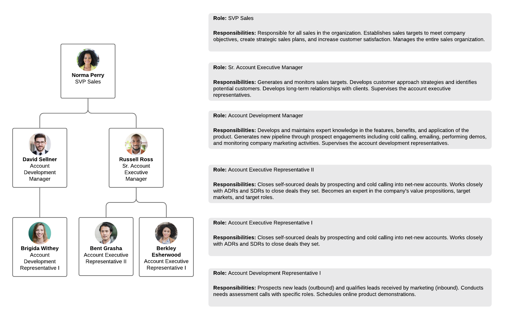 exemple de structure rôles/responsabilités