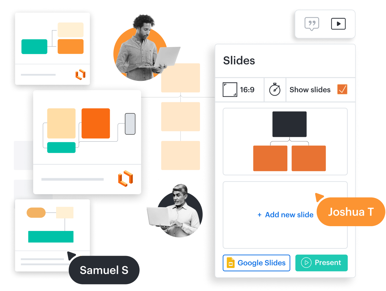 Anzeigen von Folien in Lucidchart