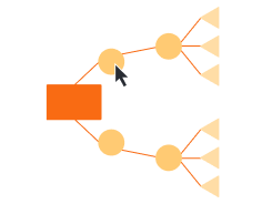 een eenvoudig oranje stroomdiagram