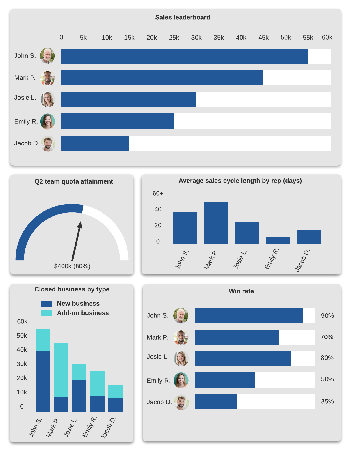 Sales leadership dashboard (click on image to modify online)