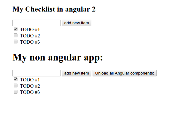 Screenshot showing the final to-do app in JS