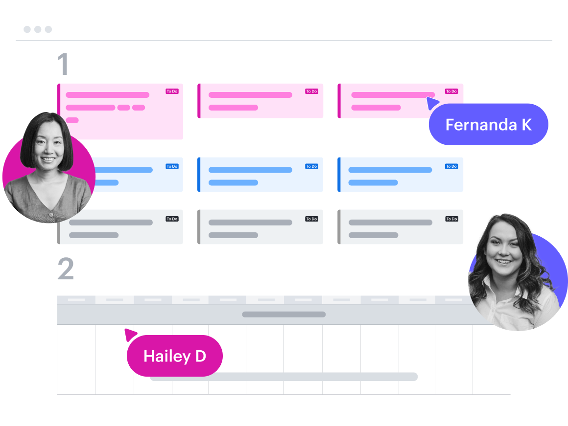 Een conceptueel beeld van een product roadmap in Lucidspark