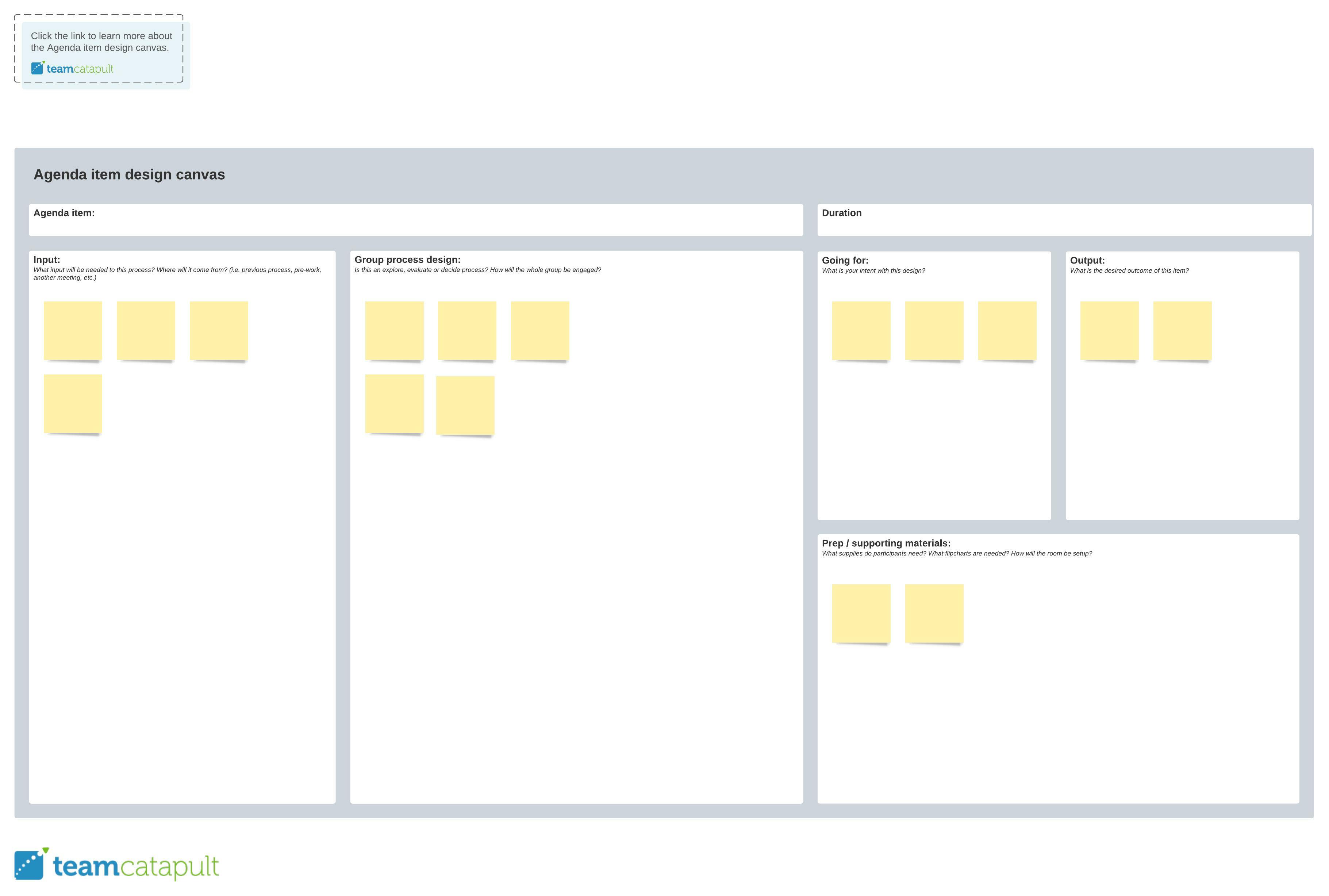 Agenda item design canvas template (Click on image to modify online)