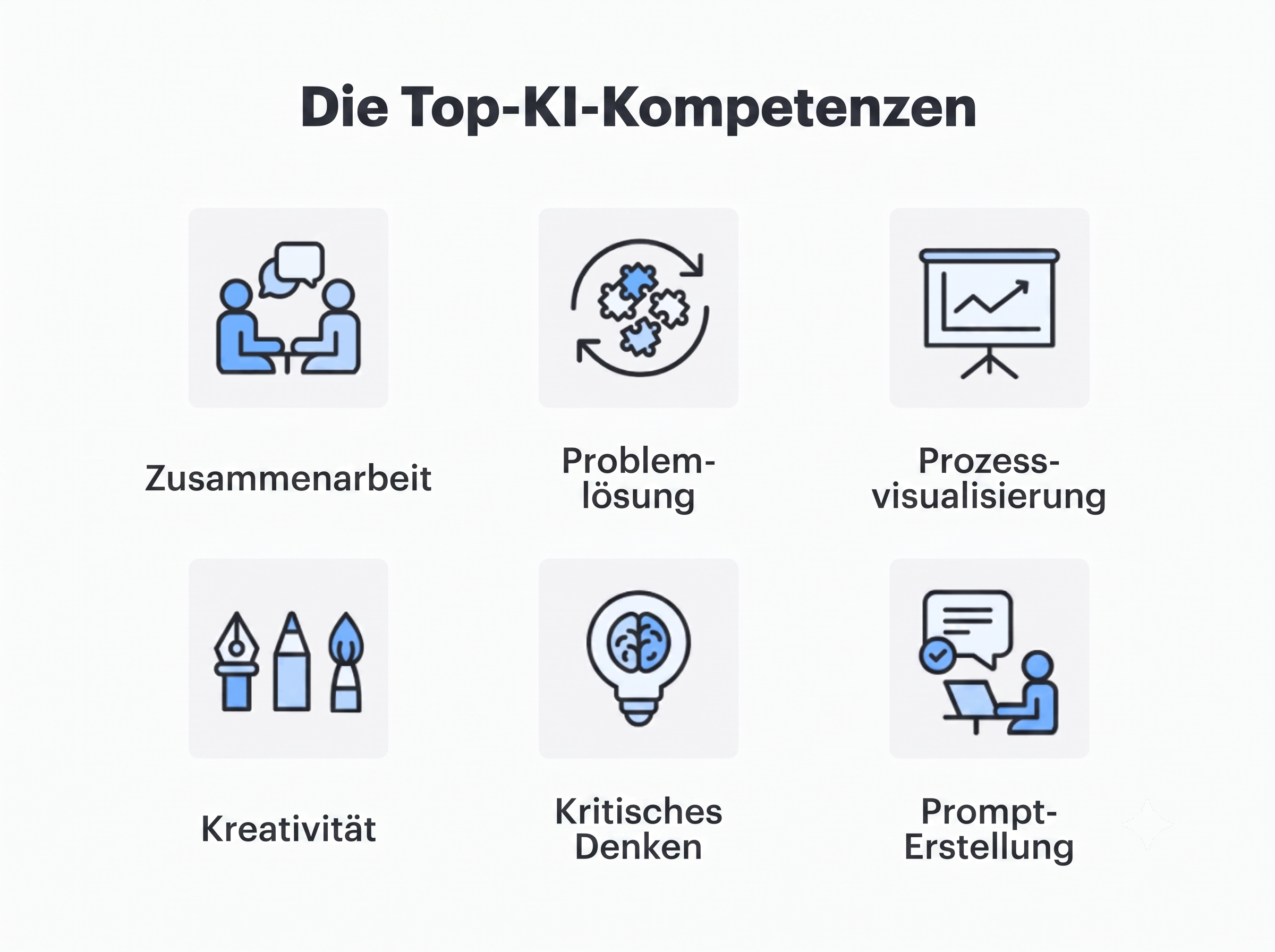 Die 6 wichtigsten KI Fähigkeiten am Arbeitsplatz