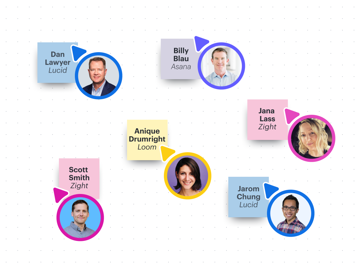 Featured in this article: Dan Lawyer, Lucid; Scott Smith, Zight; Anique Drumright, Loom; Billy Blau, Asana; Jarom Chung, Lucid; Jana Lass, Zight