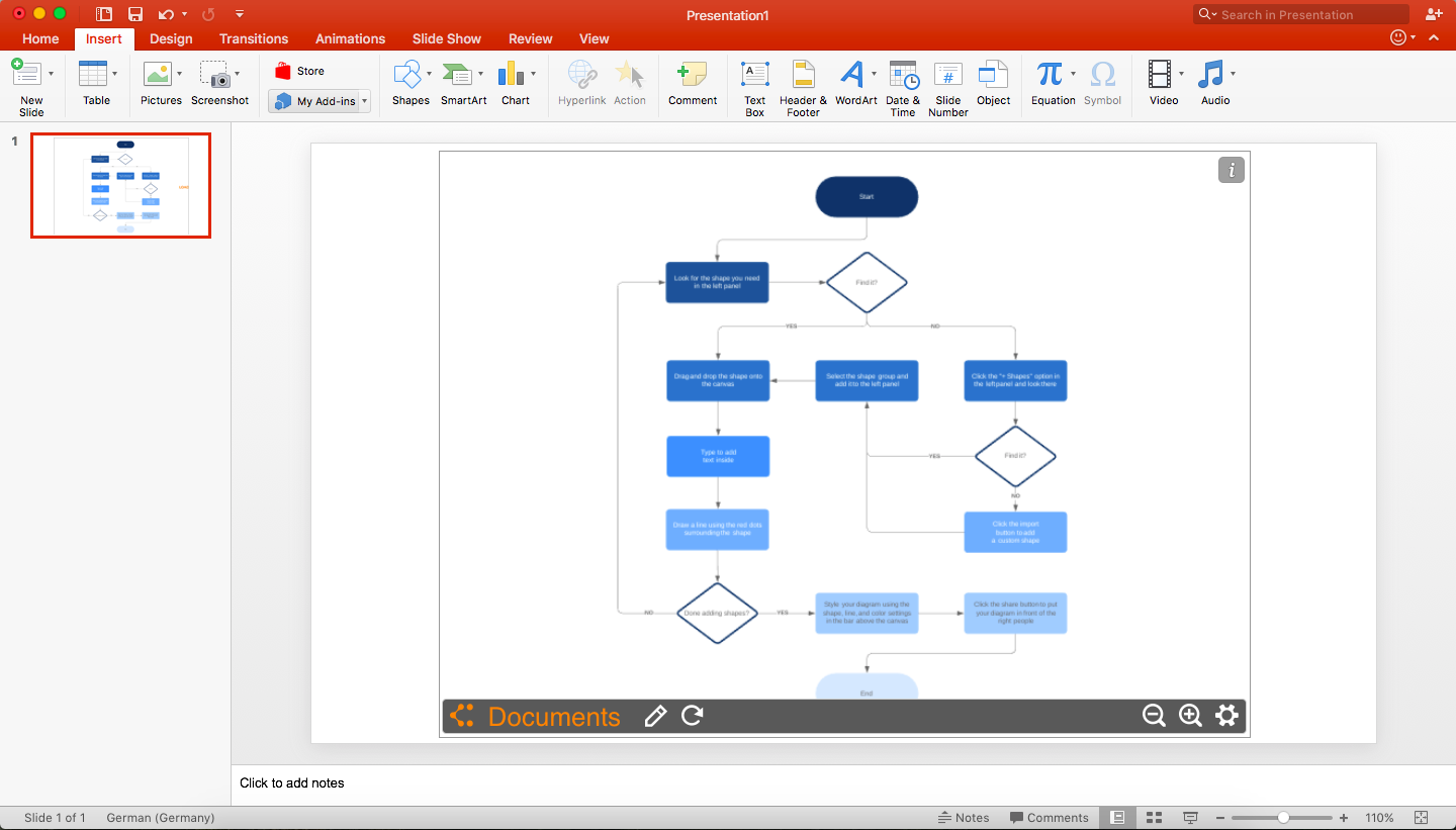 Select Your Lucidchart diagram to insert in Powerpoint slides