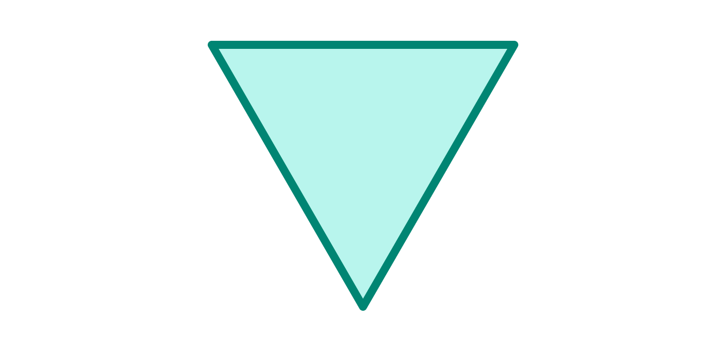 Upside down teal triangle