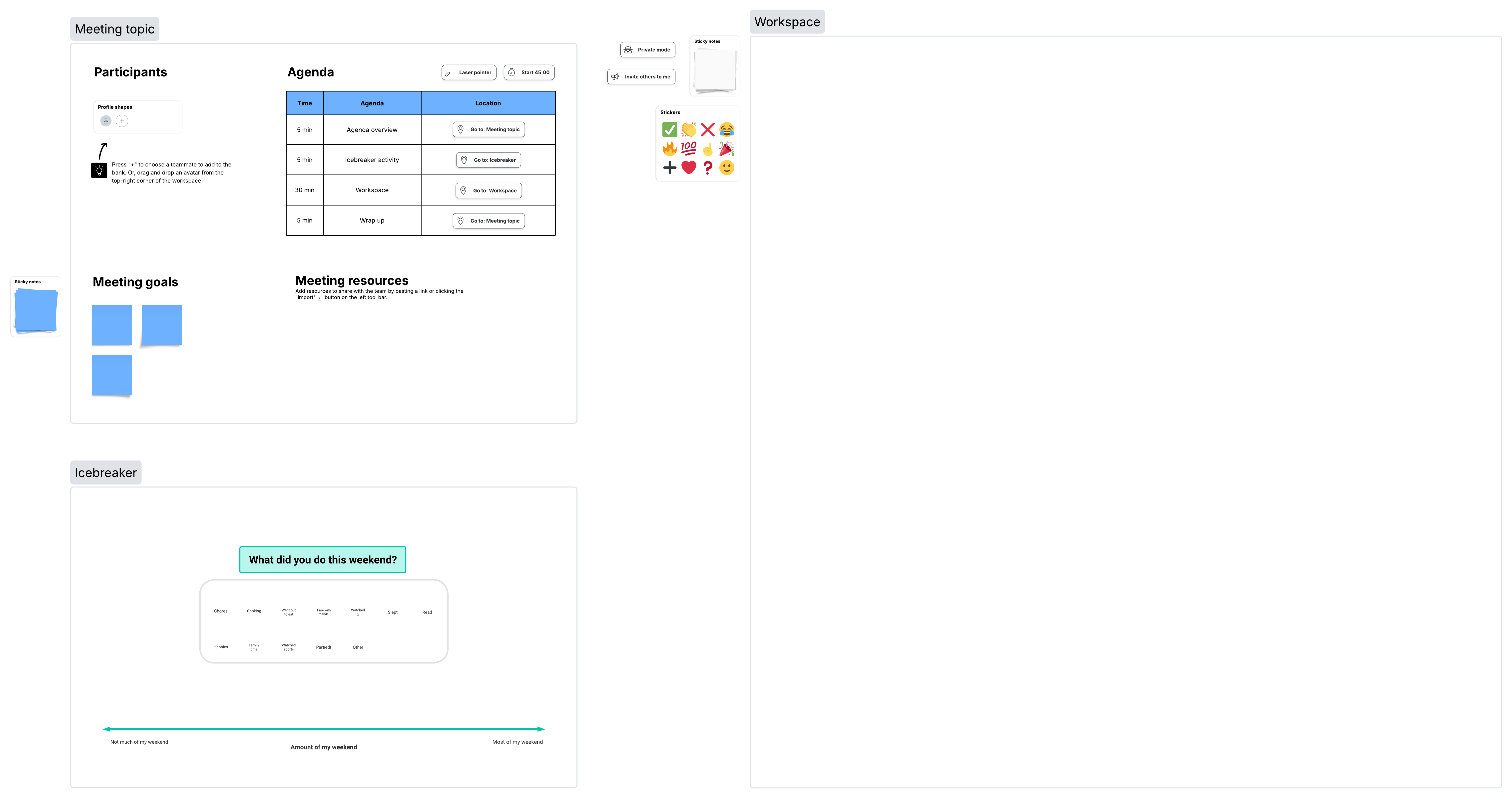 This meeting agenda template is just one example of a template you can use to keep your session organized, on-task, and productive.
