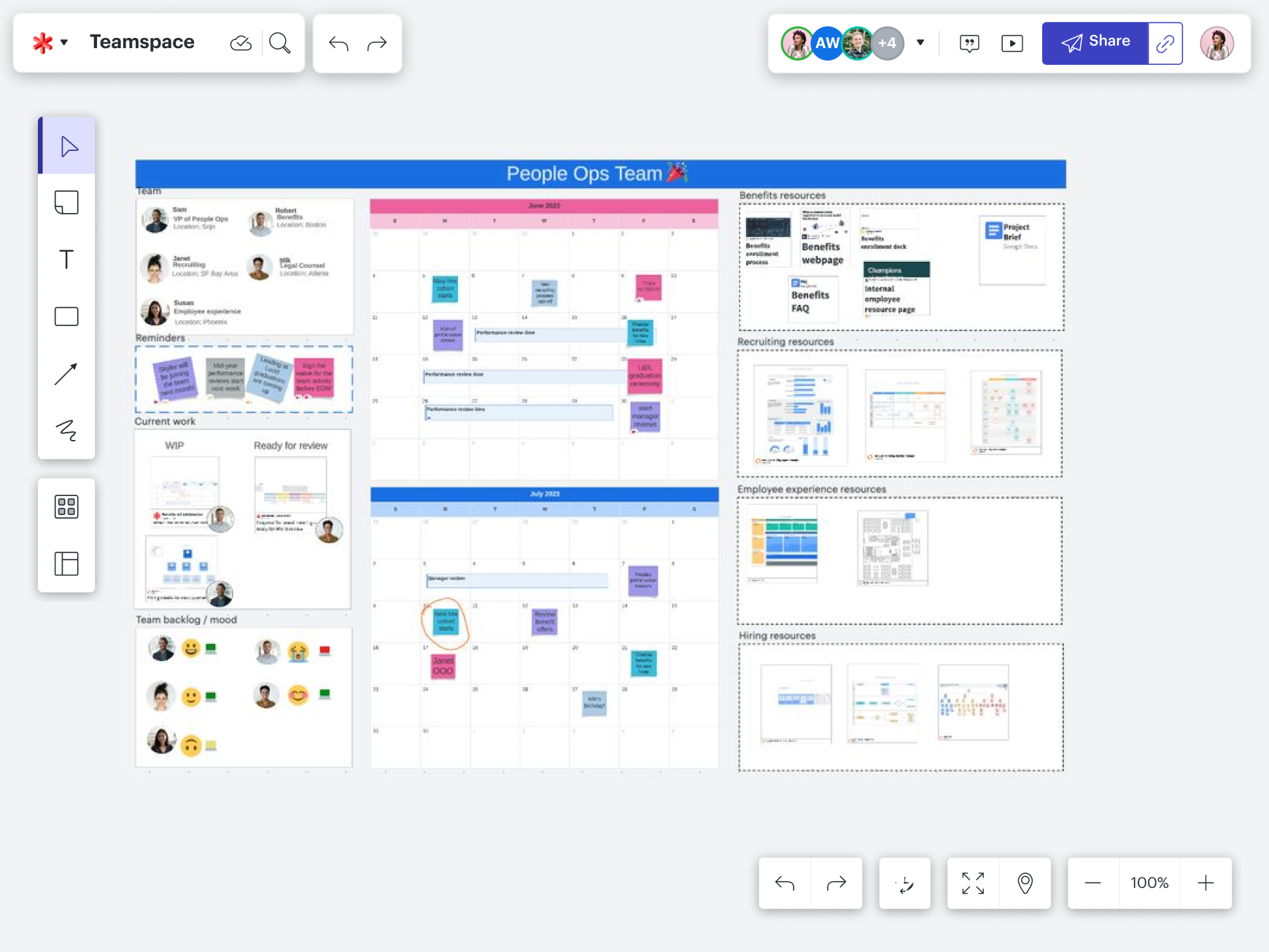 Team hubs in Lucid provide a central place for finding key documentation and coordinating work.