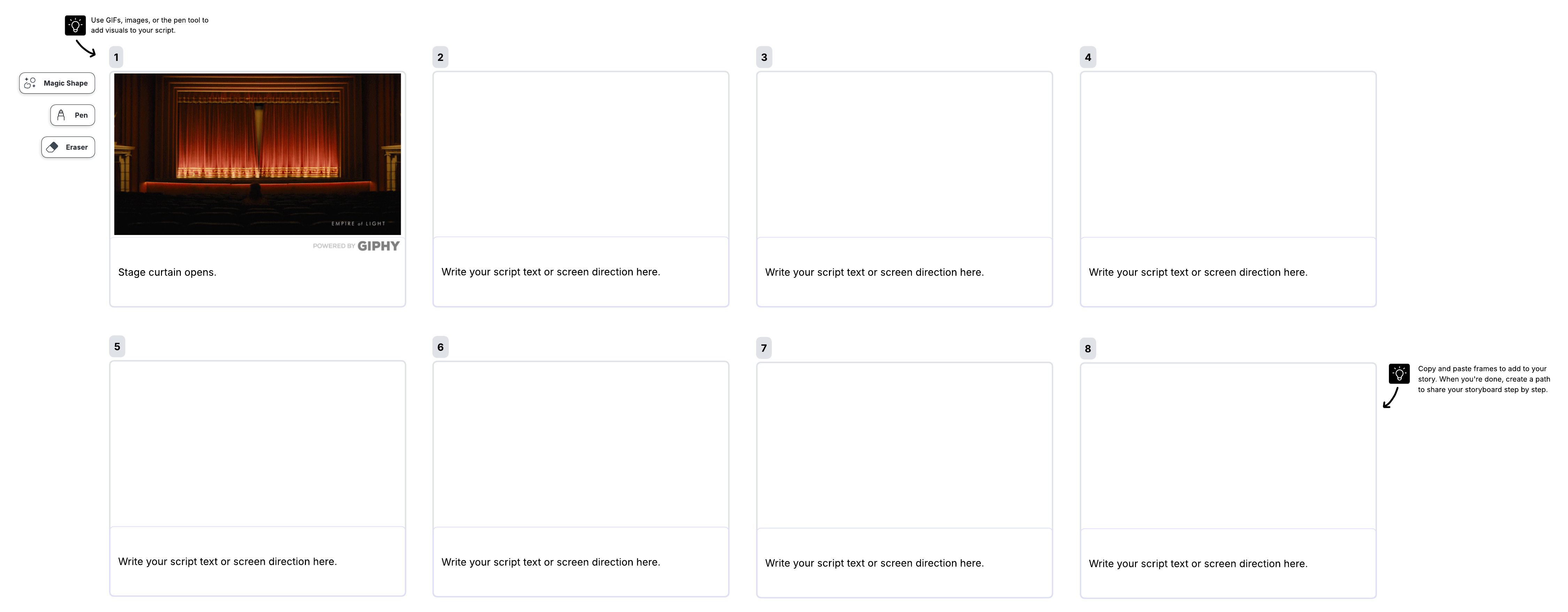 storyboard template