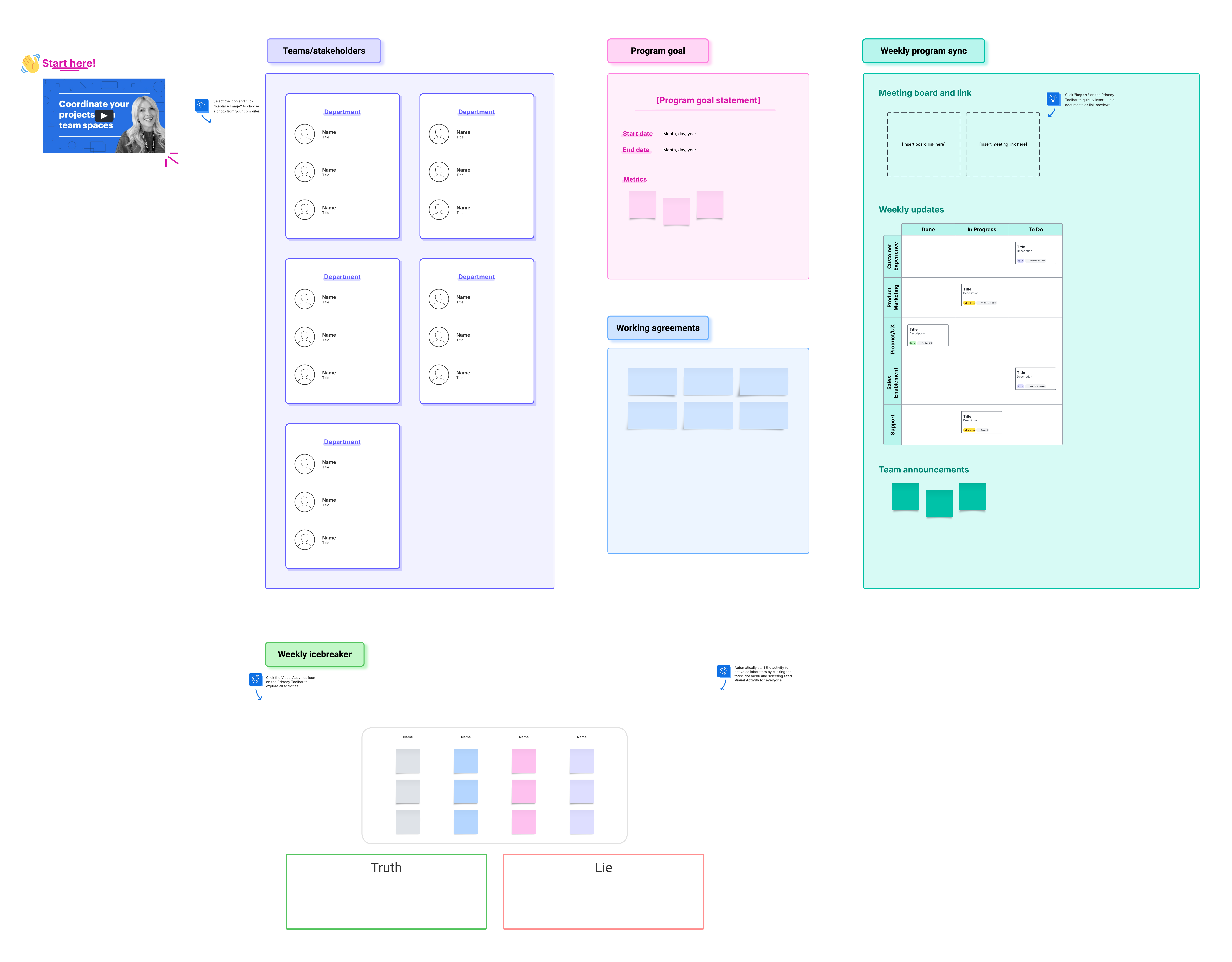 No need to start from scratch. Use this template to easily create a space for your team.