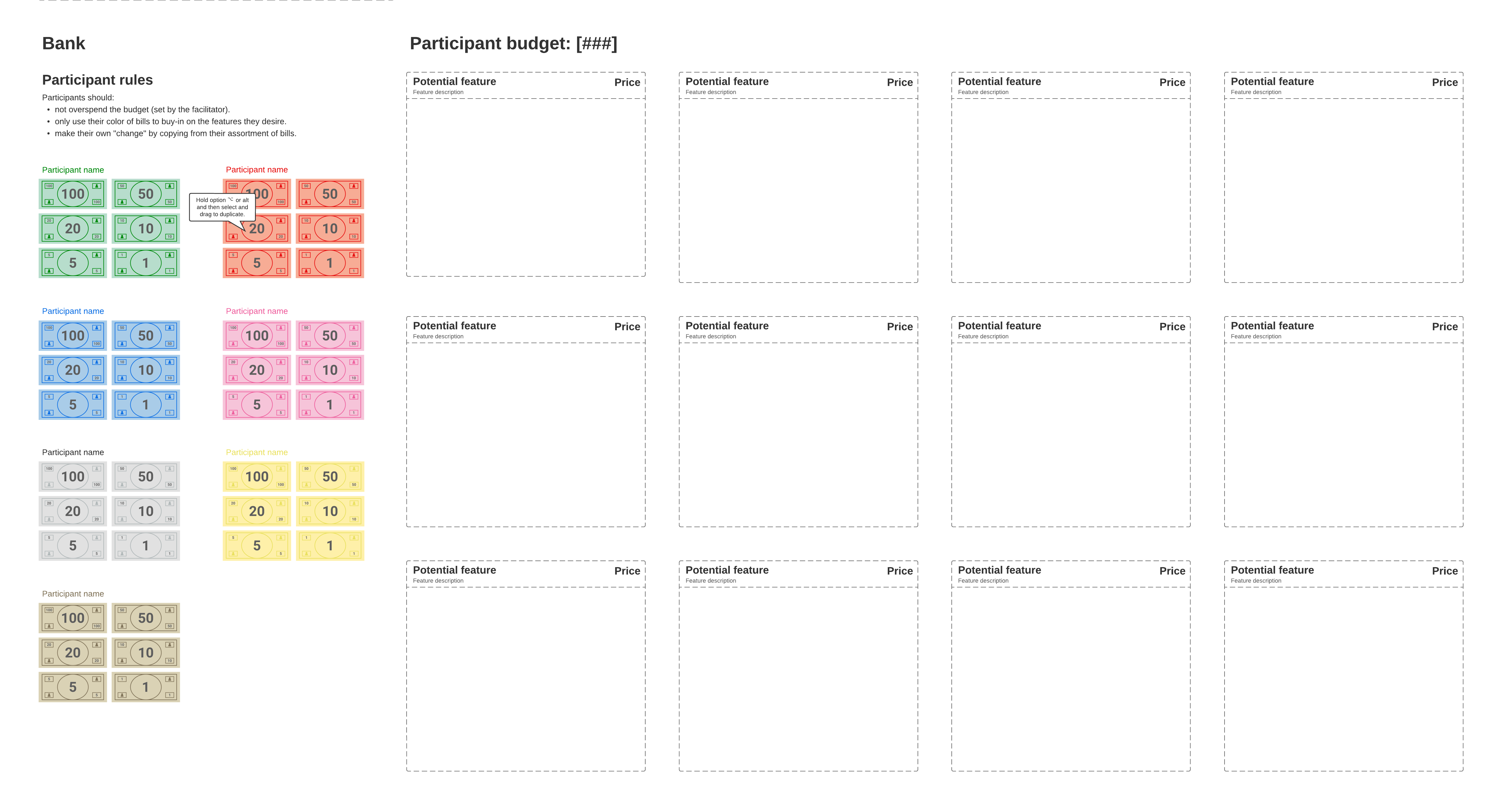 Try the "buy a feature" activity to make prioritization more engaging—and help everyone on your team feel like an owner.